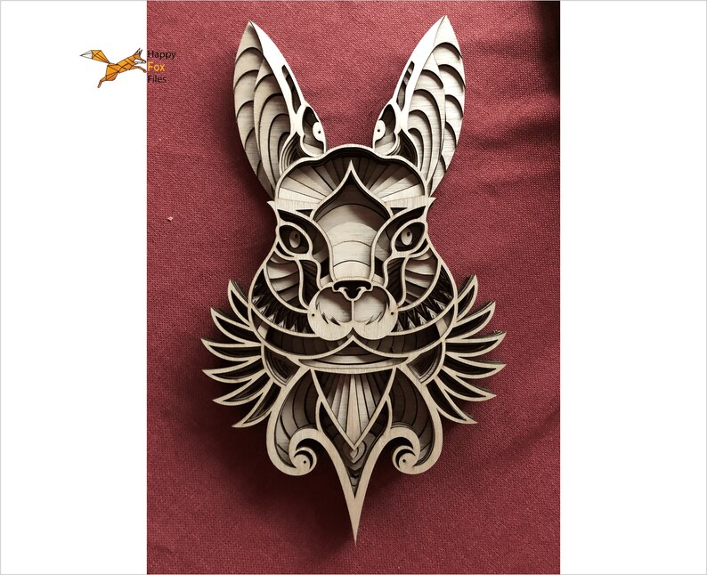 Download 3d mandala svg bunny svg Laser cut Files layered Bunny | Etsy
