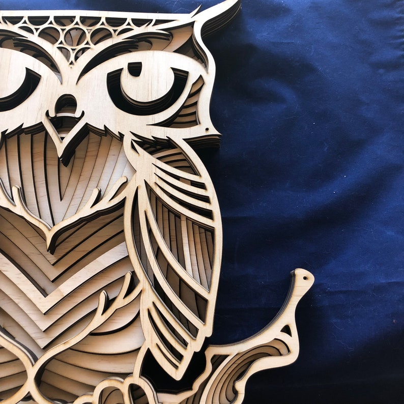 Laser cut Files 3d mandala svg Multilayer Mandala Owl digital | Etsy