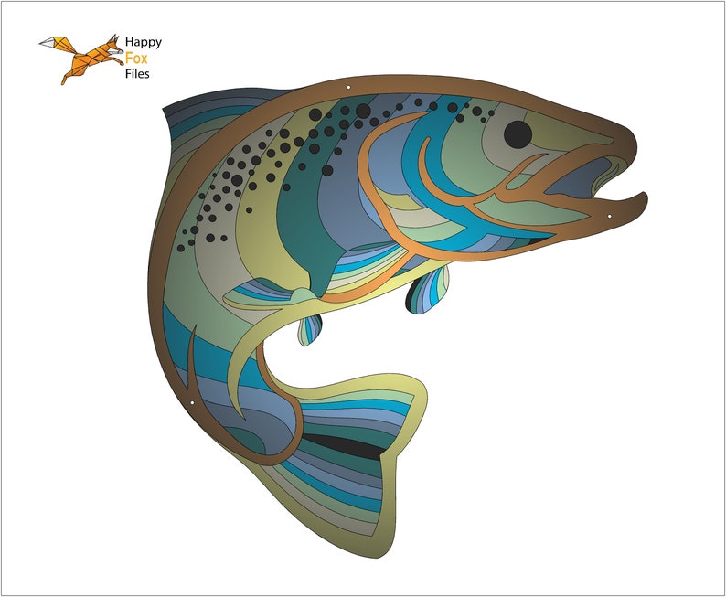 Download Laser cut Files 3d mandala svg Multilayer Fish Trout ...