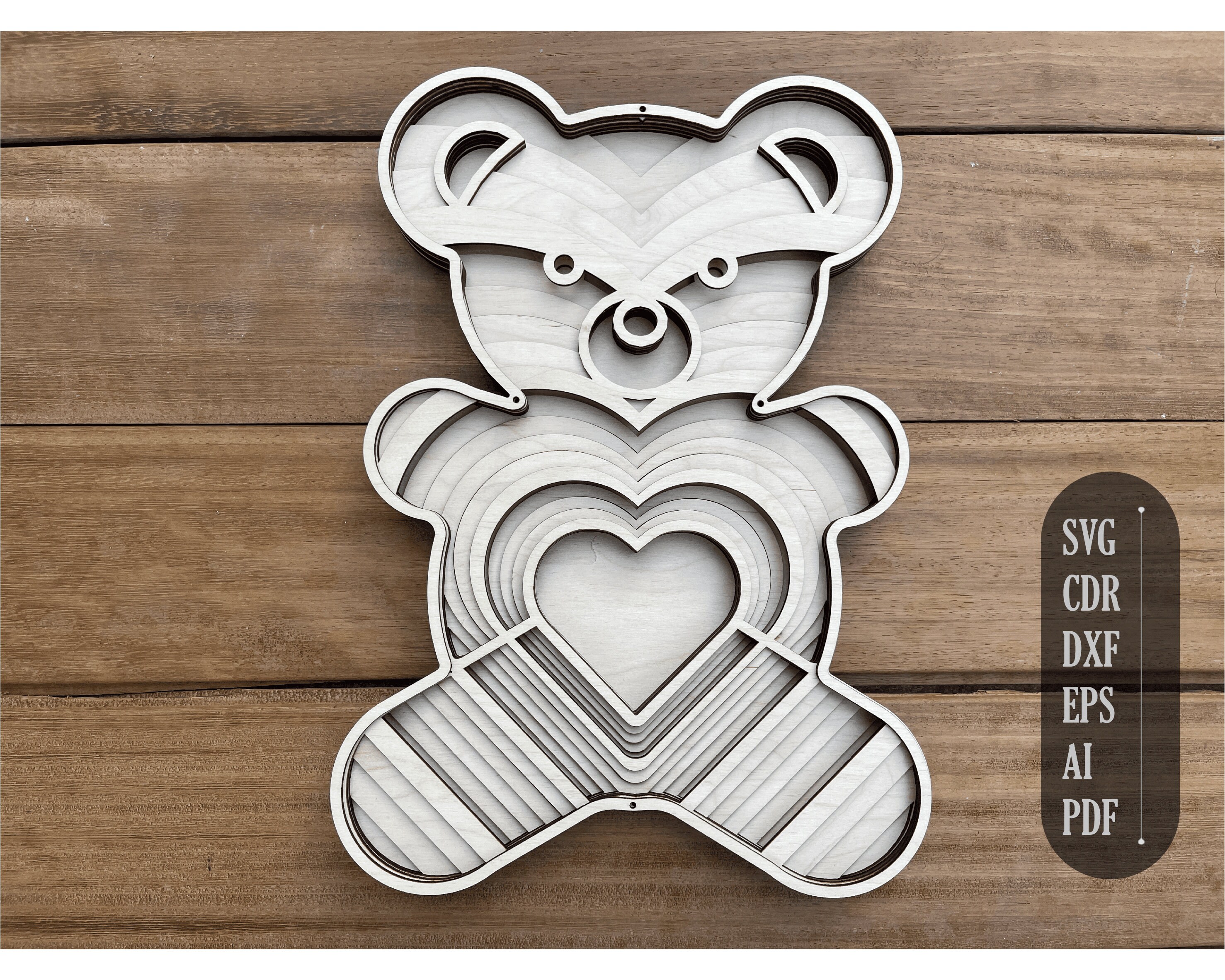 Download 3d Mandala Svg Bear Svg Laser Cut Files Layered Bear Etsy