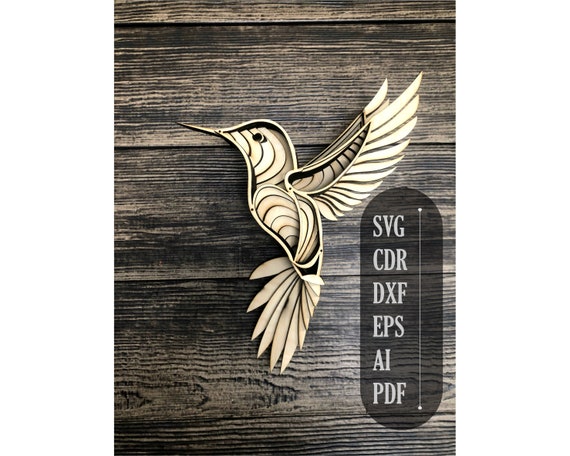 Download Hummingbird Svg Laser Cut Files 3d Mandala Svg Layered Etsy