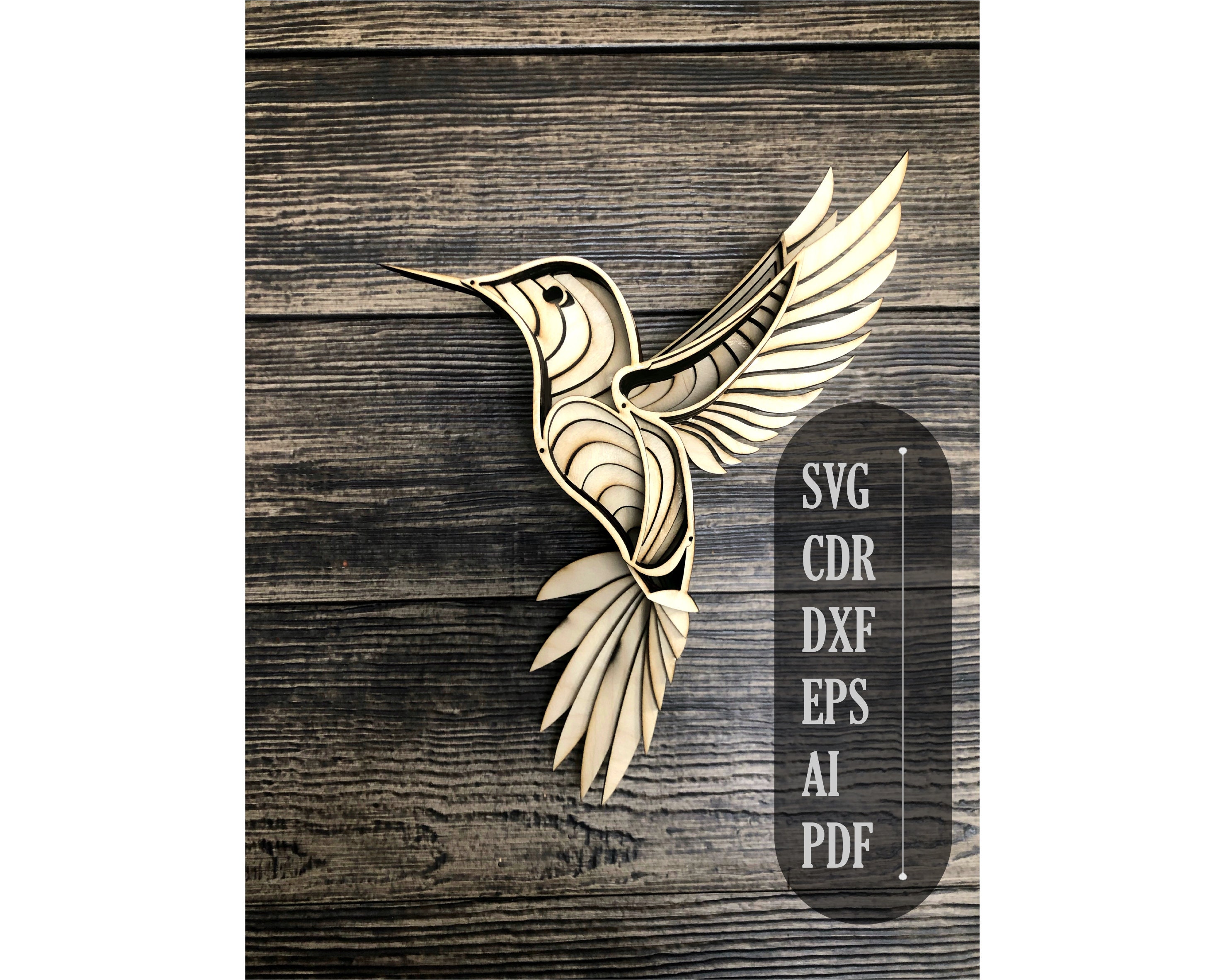 Download 3d Mandala Svg Hummingbird Svg Laser Cut Files Layered Etsy