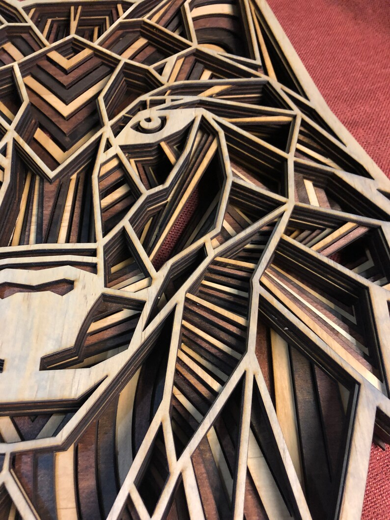 Download Taglio laser File 3d mandala svg Multilayer Mandala Wolf ...