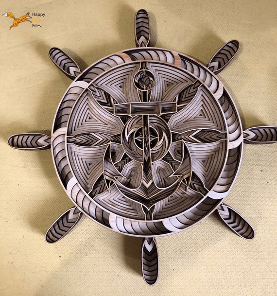 Download 3d Mandala Svg Anchor Svg Laser Cut Files Layered Anchor Etsy