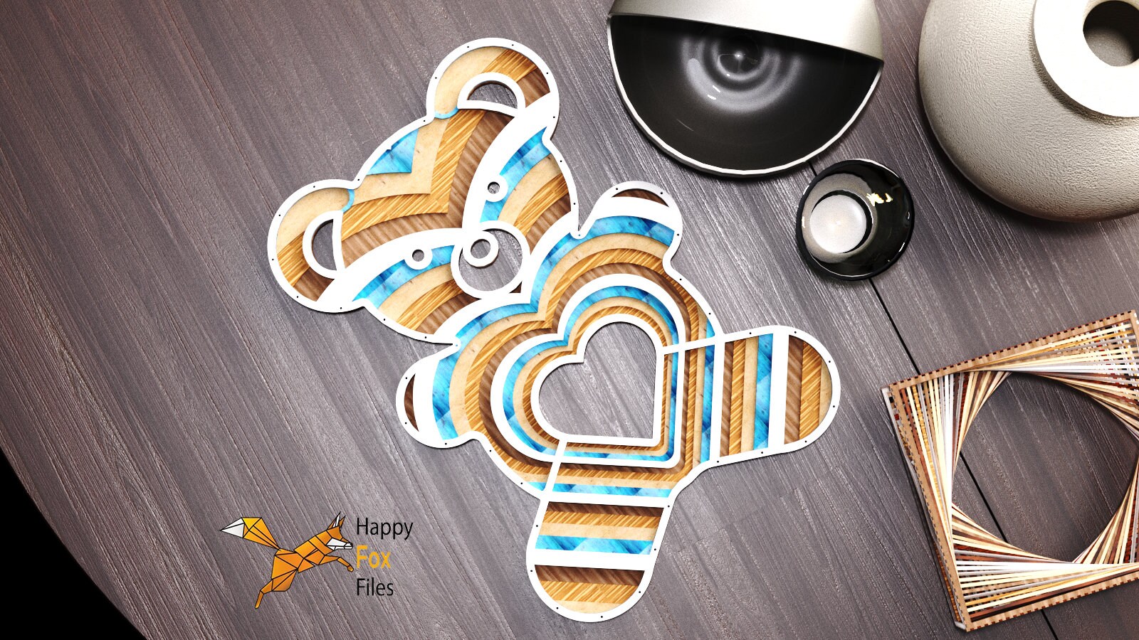 Download Laser cut Files 3d mandala svg Multilayer Christmas Teddy Bear | Etsy