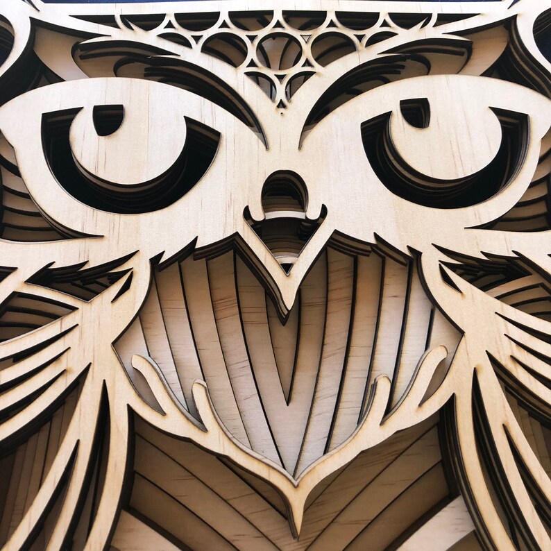 Download Laser cut Files 3d mandala svg Multilayer Mandala Owl ...