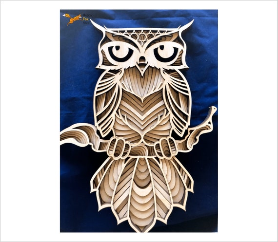 Download 3d mandala svg Owl svg Laser cut Files layered Owl | Etsy