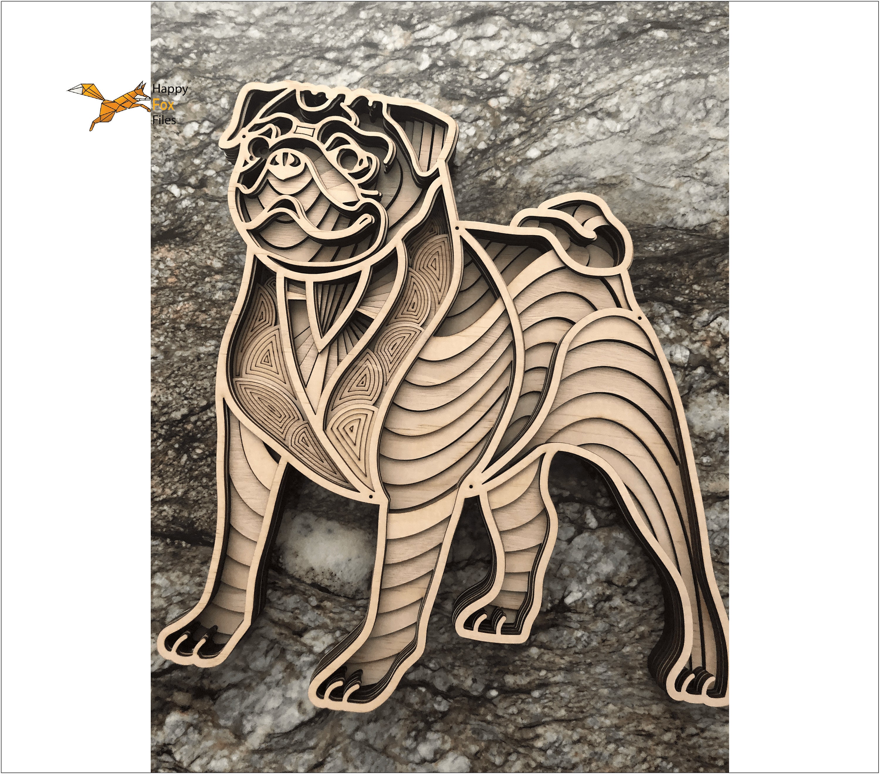 Download 3d mandala svg Pug svg Laser cut Files layered Pug Mandala | Etsy