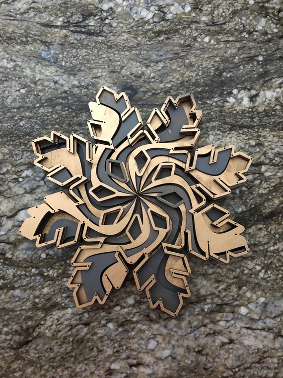 Download 3d Mandala Svg Snowflake Svg Laser Cut Files Layered Etsy