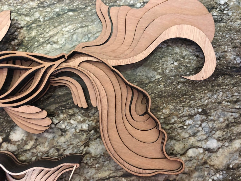 Download Laser cut Files 3d mandala svg Multilayer Gold Fish ...