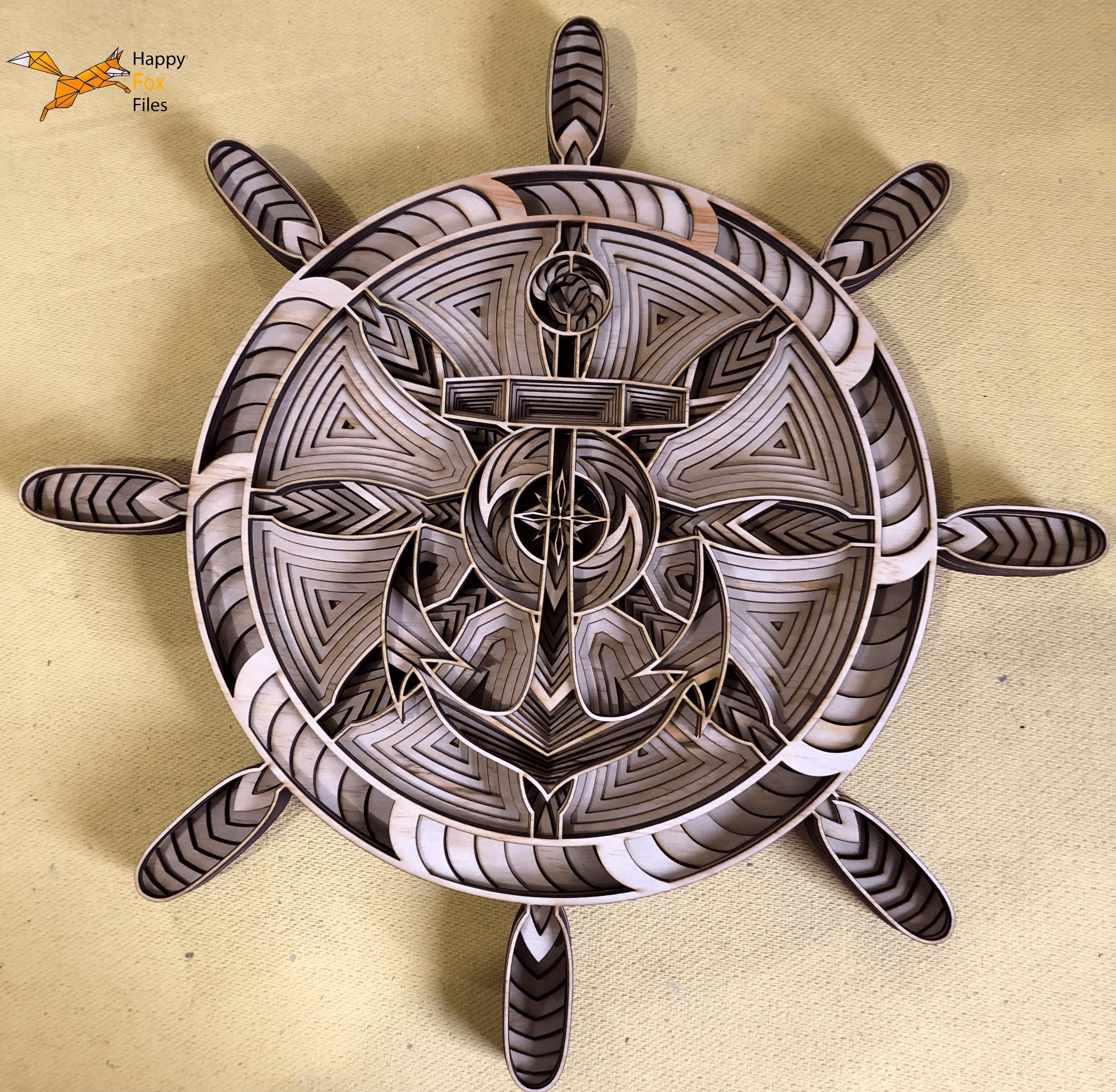 Download 3d Mandala Svg Anchor Svg Laser Cut Files Layered Anchor Etsy