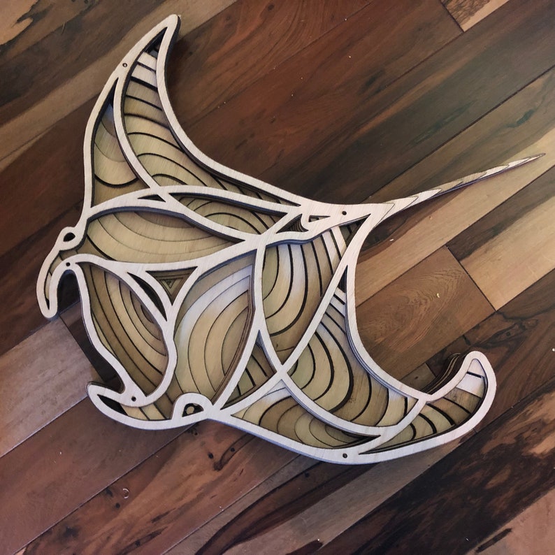 Download Laser cut Files 3d mandala svg Multilayer Mandala Manta Ray | Etsy
