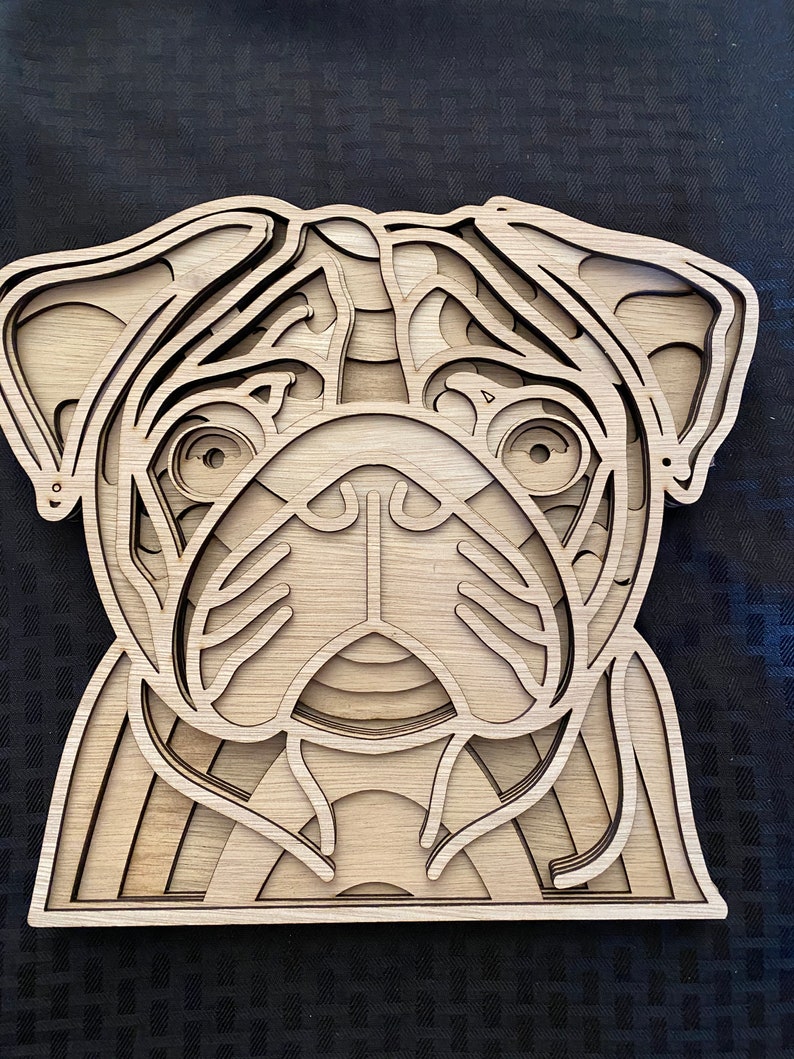 Download Laser cut Files 3d mandala svg Multilayer Mandala Pug Dog ...