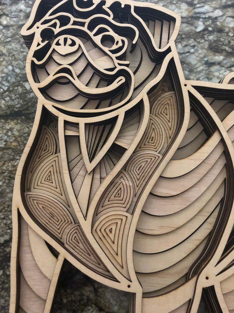 Download 3d mandala svg Pug svg Laser cut Files layered Pug Mandala ...