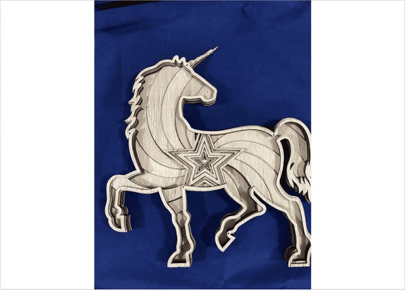 Download 3d Mandala Svg Unicorn Svg Laser Cut Files Layered Unicorn Etsy