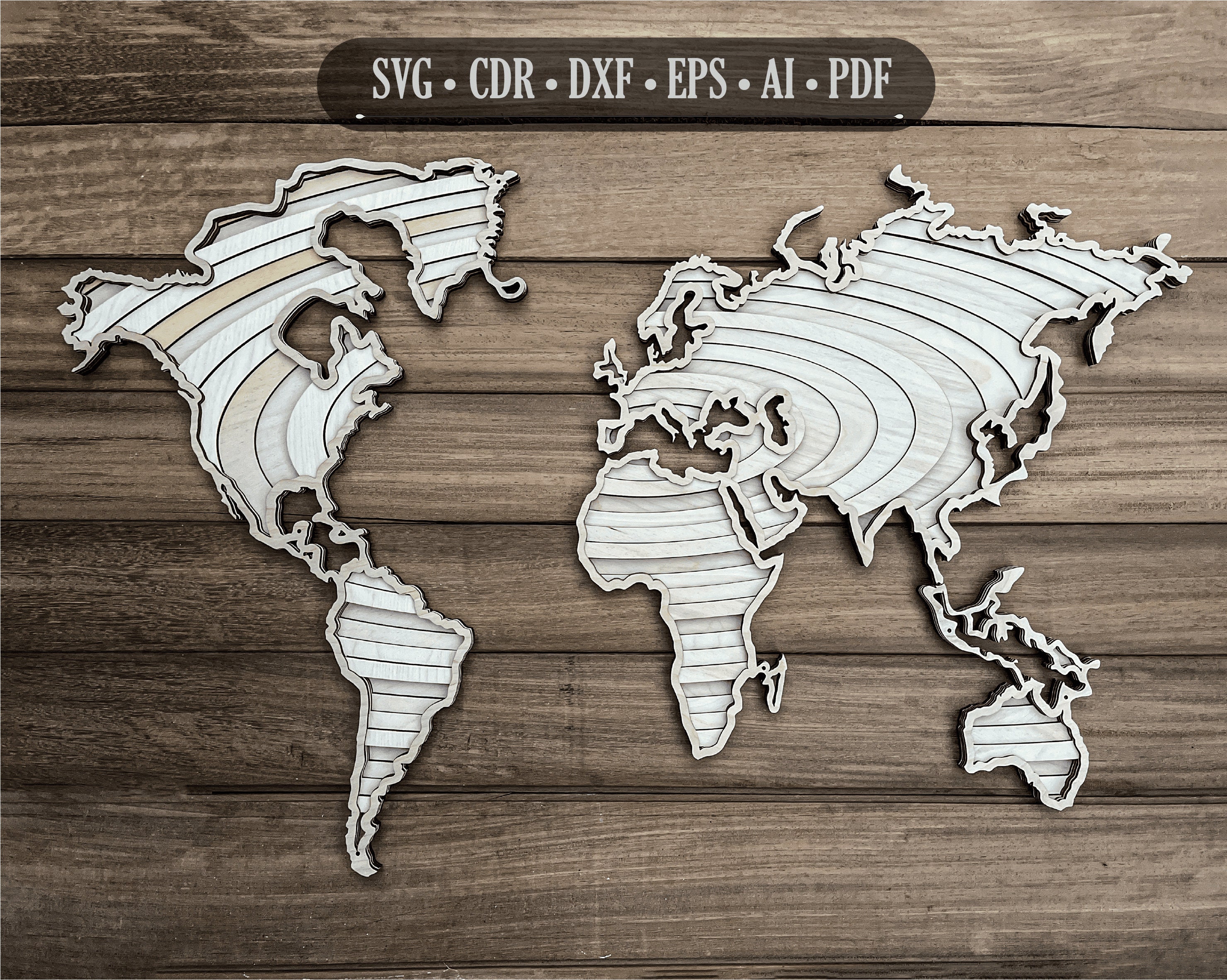 Download 3d Mandala Svg World Map Svg Laser Cut Files Layered Drop Etsy