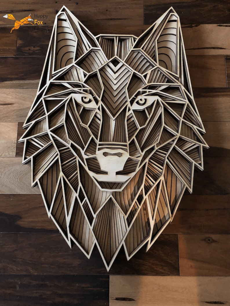 Download Laser cut Files 3d mandala svg Multilayer Mandala Wolf Head | Etsy