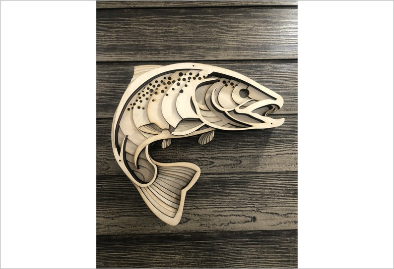Download Laser cut Files 3d mandala svg Multilayer Fish Trout ...