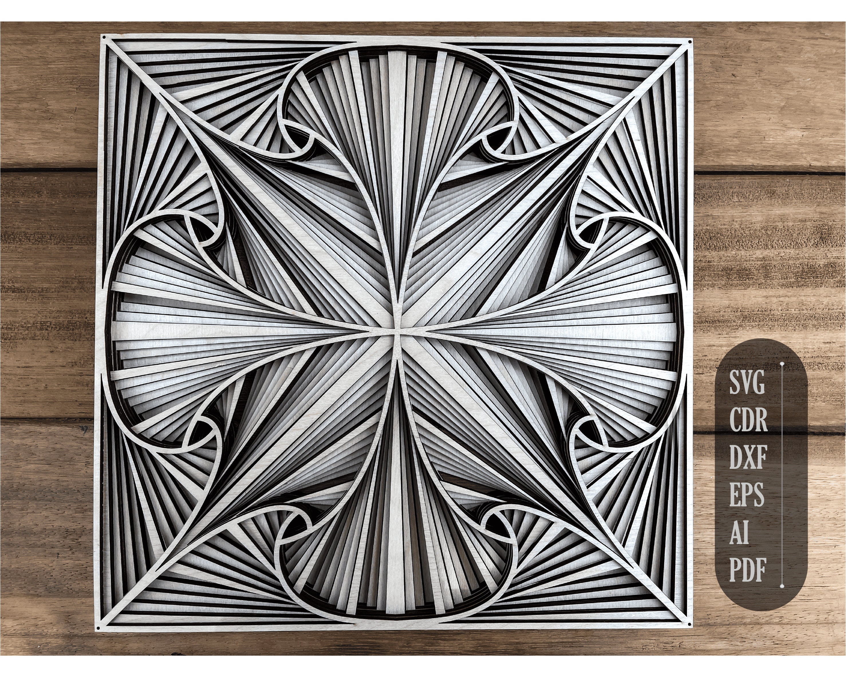 Download 3d Mandala Svg Laser Cut Files Layered Geometry Mandala Etsy