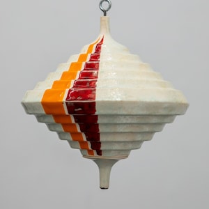 Ceramic Spinning Top Sculpture, Kinetic Art, Modern Home Decor