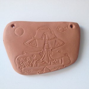 Ancient Aliens, Ceramic, Artifacts, Alien, Ceramic Tile, Replica, Wall Art Sculpture, Artwork, Sculpture, Wall Hanging, Ceramic Art Tile