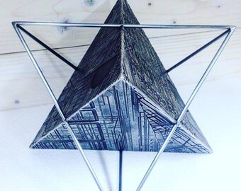 Escultura geométrica de tetraedro estrellado, decoración moderna del hogar, arte Mer Ka Ba