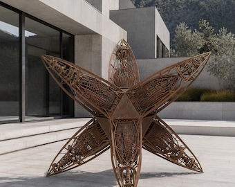 Large Abstract Modernist Sculpture, Wood and Fiberglass Interior Art (120cm)