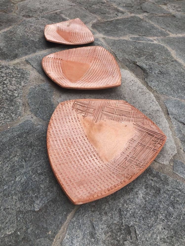 Ceramic Wall Art Wall sculpture Art Objects Wall Art Set Etsy