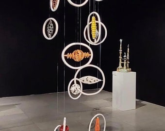 Hanging Ceramic Sculpture, "Dream Hunters" Mobile, Contemporary Art