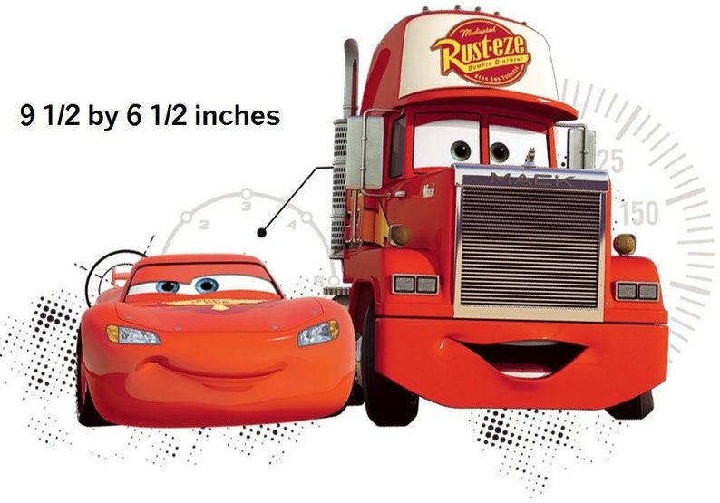 10 Inch Lightning McQueen /& Mack Truck Decal Disney Cars Movie Removable Peel Self Stick Wall Sticker Boys Room Decor 9 12 by 6 12 inch
