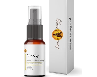 Anxiety Pillow Spray - Essential Oil Sleep Spray Room Spritz Mist Freshener Vegan - Contains Lavender, Bergamot & Ylang Ylang - Made In UK