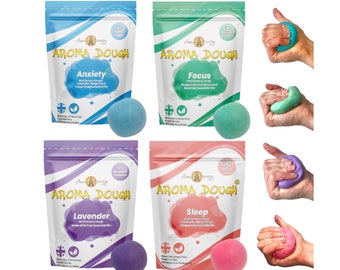 Aroma Dough - Multi Sensory Therapy Dough Putty Fidget Stress Mood Calming - Lavender | Focus | Anxiety | Sleep - With Essential Oil - Vegan