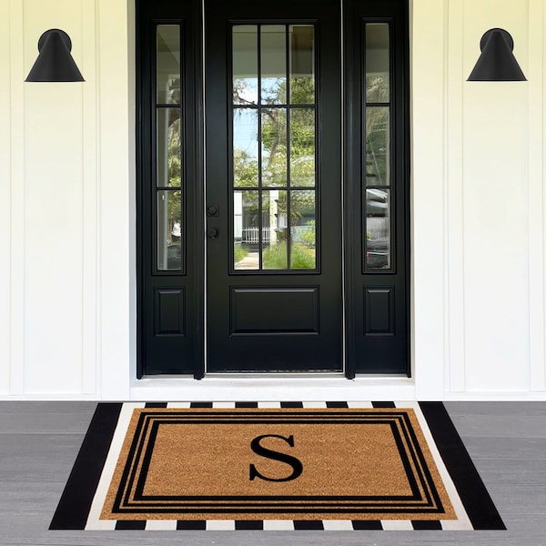 Double Door Monogram Outdoor Mat Etsy