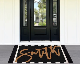 Extra Large Personalized Name Doormat,Large Last Name Personalized Doormat,Double Doormat,Custom Doormat,Script Last Name Family Doormat