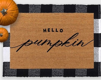 Hello Pumpkin doormat,Hey There Pumpkin doormat,Hello There Pumpkin doormat,Pumpkin doormat,Fall Doormat,Fall Porch Decor,Fall Outdoor Decor