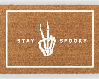 Stay Spooky Doormat,Dancing Skeletons Doormat,Skeleton Doormat,Bones Doormat,Spooky Doormat,Halloween Doormat,Halloween Decor,Halloween rug
