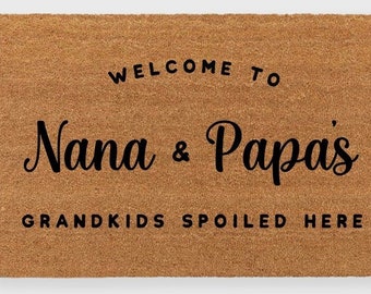 Custom Grandma Doormat,Custom Grandparents doormat,Grandma and Grandpa's Doormat,Personalized grandparents gifts,Funny Grandkids doormat