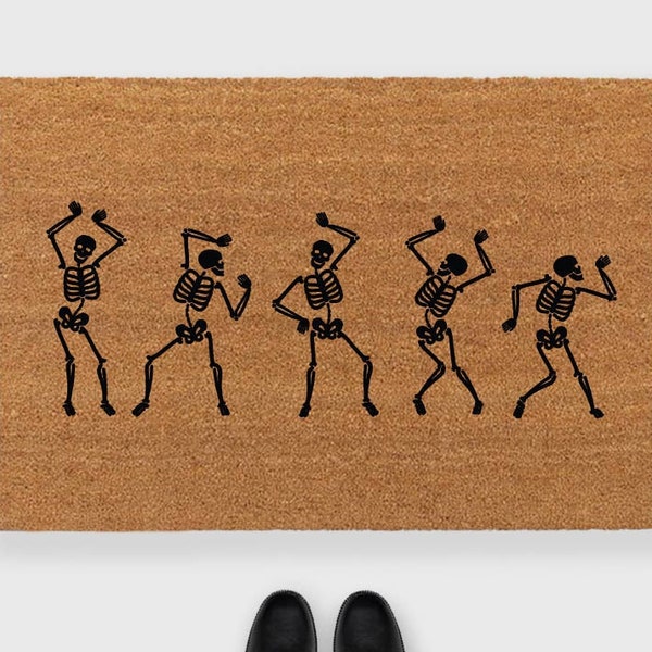 Dancing Skeletons Doormat,Skeleton Doormat,Bones Doormat,Spooky Doormat,Halloween Doormat,Halloween Porch Decor,Halloween Decor,Fall Doormat