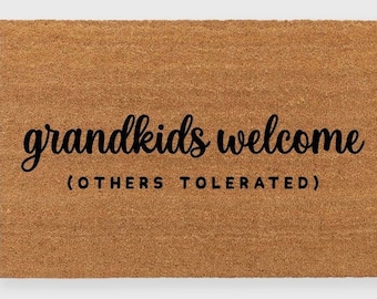 Grandkids welcome doormat,Grandkids Welcome Others Tolerated doormat,Funny Grandparents Doormat, Grandparents doormat,Grandparent gifts,
