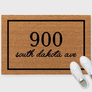 Custom Address doormat, Personalized Address Doormat, Home Address Doormat, Street Address Doormat, Zip Code Doormat, House Number Doormat