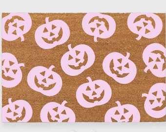 Pastel Halloween Decor,Pastel Halloween Doormat,Pastel Halloween, Pastel Pumpkins Doormat,Jack-O-Lantern Doormat,Halloween Pumpkins Doormat