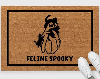 Feline Spooky Doormat,Cat Ghosts Halloween Doormat,Cat Ghost Doormat,Ghosts Doormat,Cat Halloween Doormat,Cat Doormat,Ghost Door mat,