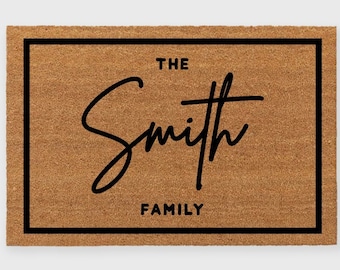 Custom Last Name Doormat,Personalized Last Name Doormat,Housewarming gift,Wedding Gift,Monogram Personalized Doormat,Family Name Doormat