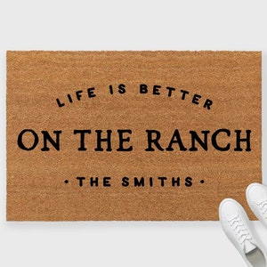 Life is Better on the Ranch Doormat,Ranch Doormat,Custom Ranch Doormat,Ranch Decor,Ranch Door mat,Ranch Rug,Custom Farm doormat,Farm Rug