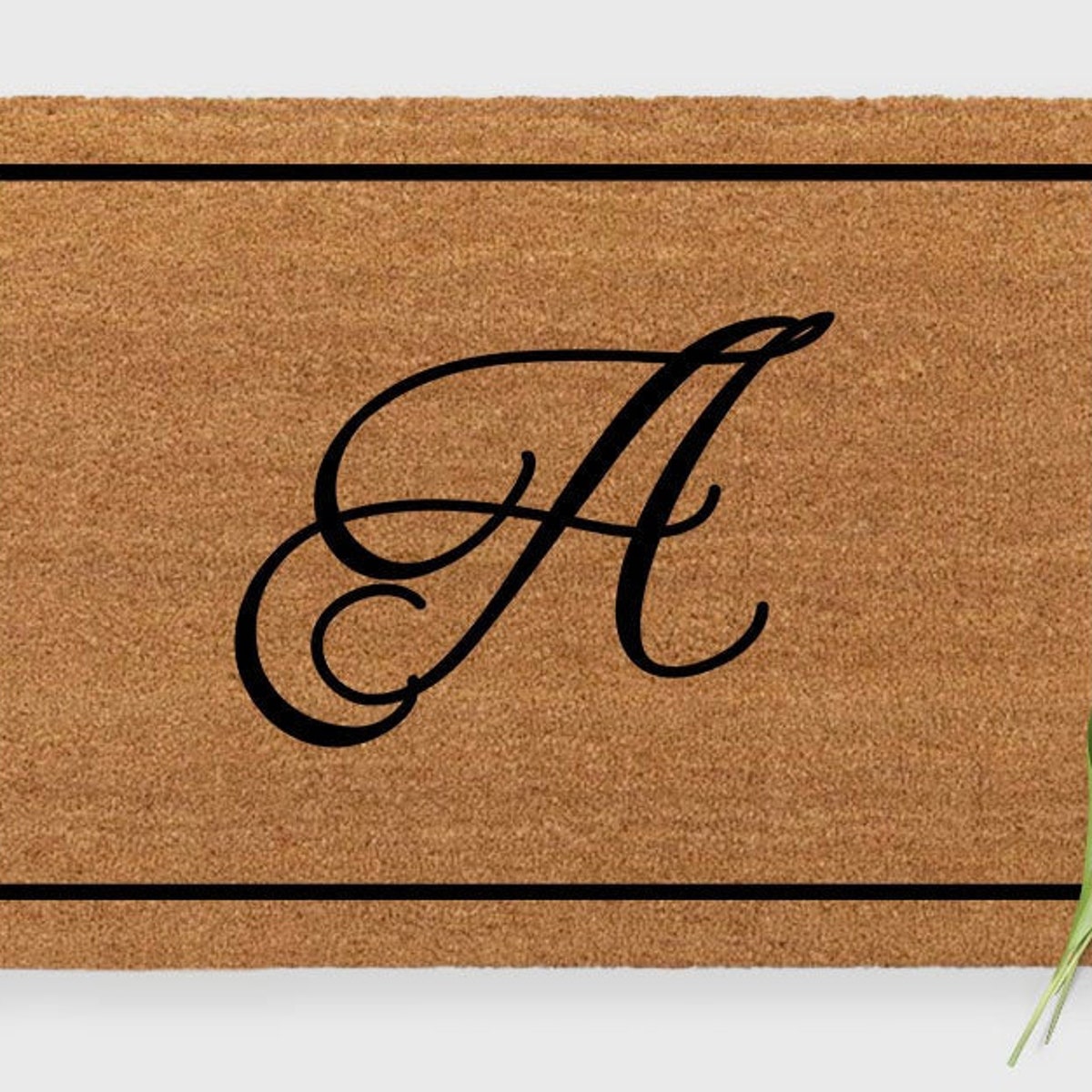 Monogram Doormat: Cursive Initial, Personalized Entry Mat - Etsy