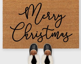 Merry Christmas doormat,Christmas Doormat,Christmas Porch decor,Christmas outdoor decor, Christmas door mat, Winter doormat, Holiday doormat