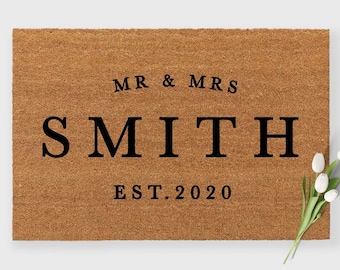 Mr & Mrs Doormat,Last Name Doormat,Custom Wedding gift,Wedding Gift, Personalized Doormat, Custom doormat, Gift for couples,Anniversary Gift
