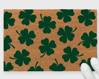 St Patrick's Day Doormat,Shamrock Doormat,Four Leaf Clover Doormat,St Patrick's Day Decor,Lucky Doormat,Irish Doormat,Irish Decor Welcome