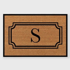 Monogrammed Doormat,Personalized Doormat,Double border doormat,Frame Border Doormat,Double Door Doormat,Black Border Doormat,Flocked Doormat