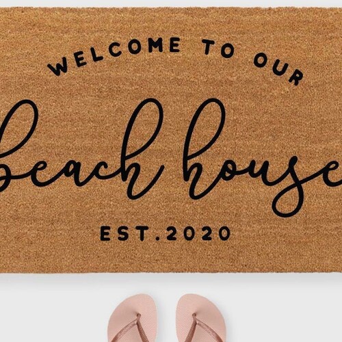 to Our Beach House Custom Doormat Personalized Etsy